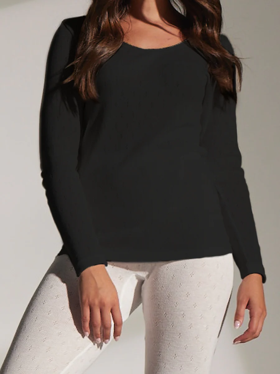 Women's Heat Bods Pointelle Long Sleeve Thermal 2 Pack - Image 3