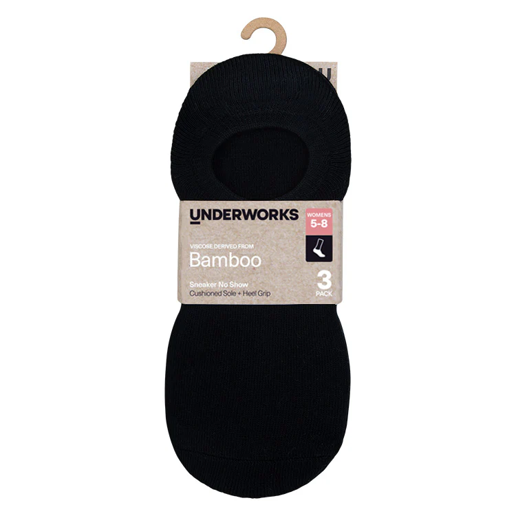 Women's Bamboo No Show Sneaker Sock 3 Pack - Image 3