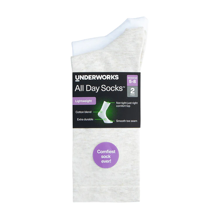 Women's All Day Lightweight Crew Socks 2 Pack - Image 4