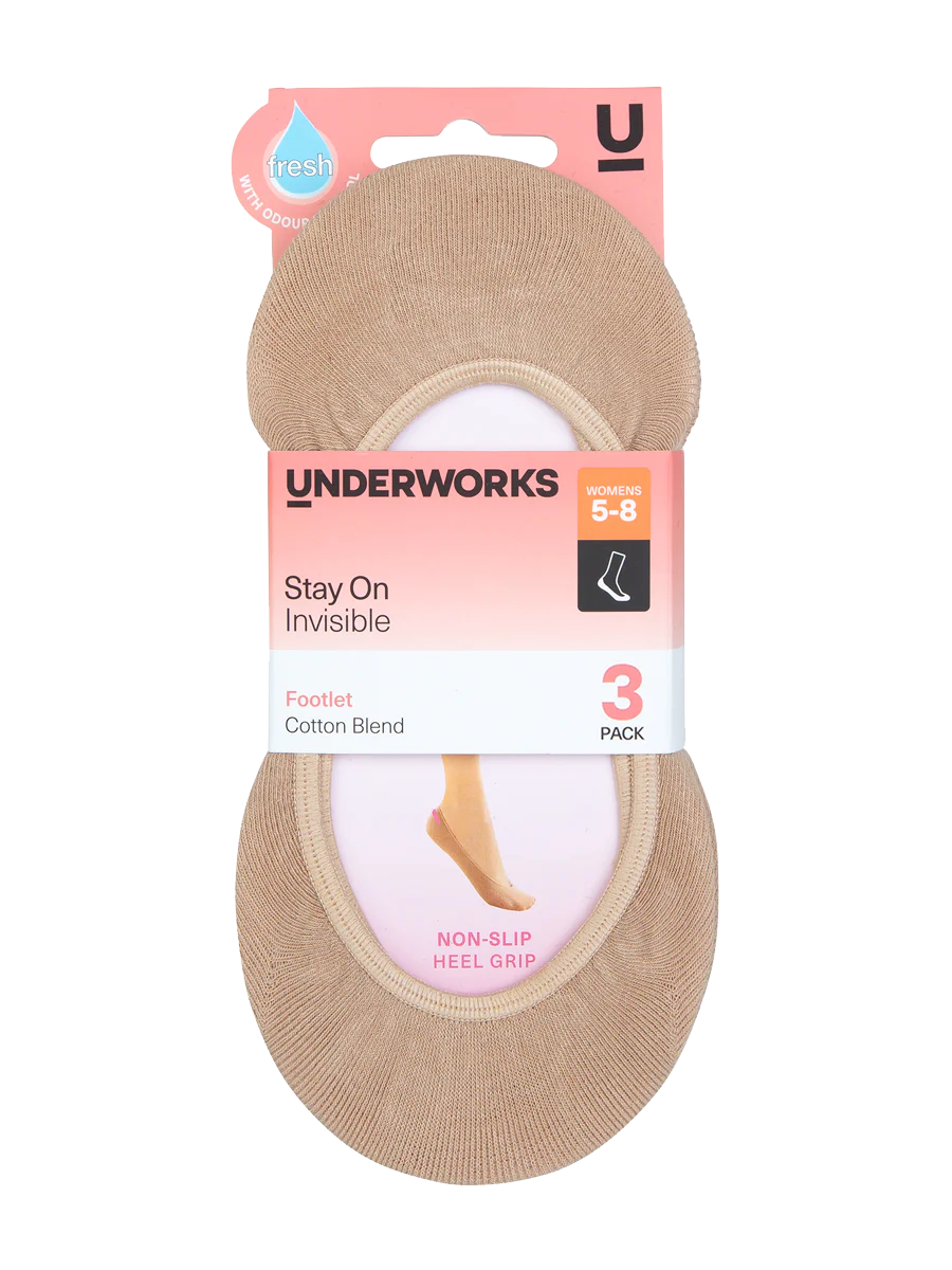 Women's Invisible Stay On Footlets 3 Pack - Image 4